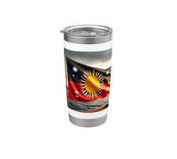 Drapeau aborigène Australie Drapeau australien Aborigine Soleil Gobelet isotherme en acier inoxydable double paroi