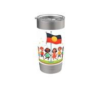 Drapeau aborigène Australie Drapeau australien Aborigine Soleil Gobelet isotherme en acier inoxydable double paroi
