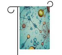 Drapeau abstraction biologie chimie jardin maison pelouse panneau de bienvenue bannière double face petits drapeaux personnalisés pour piscine, cour, extérieur décoration murale 32,6 x 47,5 cm