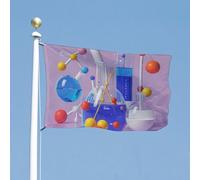 Drapeau abstrait avec illustration scientifique chimie 61 x 88,9 cm pour l'extérieur des couleurs vives et résistant à la décoloration, drapeau robuste à double couture pour décoration de jardin