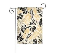 Drapeau abstrait beige feuilles branches botanique jardin 30 x 45 cm vertical double face ferme vacances décorations extérieures drapeau cour drapeau