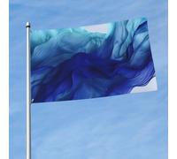Drapeau abstrait bleu comme une vague - 91 x 152 cm - Drapeaux amusants pour toutes les saisons - Pour décoration de dortoir, fête en plein air