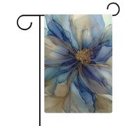 Drapeau abstrait bleu et doré de jardin en toile de jute double face pour maison, cour, 30,5 x 45,7 cm