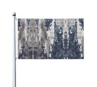 Drapeau abstrait bleu imprimé 0,9 x 1,5 m pour décoration de fête avec œillets, convient pour une utilisation en intérieur et en extérieur