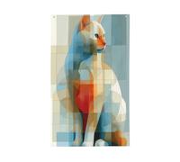 Drapeau abstrait de forme géométrique de chat, 9,6 x 1,5 m, bannière de vœux avec œillets, décoration d'intérieur et d'extérieur
