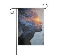 Drapeau abstrait de jardin humain 30 x 45 cm vertical double face ferme vacances décorations extérieures drapeau de cour