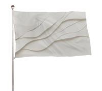 Drapeau abstrait de luxe vintage en papier blanc texturé de 0,9 x 1,5 m pour extérieur, jardin, bannière, décoration pour cour, porche, pelouse, ferme
