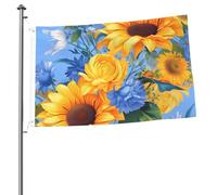 Drapeau abstrait d'été tournesols - 60 x 90 cm - Double face en polyester - Résistant à la décoloration - Léger - Pour cour, balcon, pelouse, fête, décoration extérieure