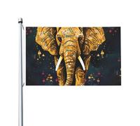 Drapeau abstrait éléphant 9,6 x 1,5 m double face vertical drapeau de jardin saisonnier bannière de vacances avec œillets en laiton toile de fond photo drapeau de cour pour extérieur intérieur