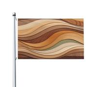 Drapeau abstrait en bois texturé pour maison, cour, maison, 9,5 x 1,5 m, bannière de vœux avec œillets, décoration d'intérieur et d'extérieur