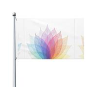 Drapeau abstrait imprimé feuilles printanières 9,6 x 1,5 m Drapeau de décoration de fête avec œillets Convient pour une utilisation en intérieur et en extérieur