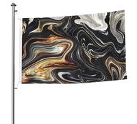 Drapeau abstrait marbré texturé imprimé pour jardin, festival, maison, extérieur, décoration de Pâques 1,5 x 2,4 m