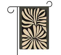 Drapeau abstrait minimaliste avec lignes noires audacieuses pour jardin, maison, cour, extérieur, vacances saisonnières, drapeau double face 30,5 x 45,7 cm