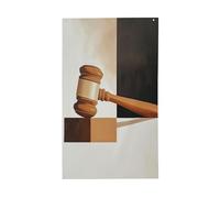 Drapeau abstrait minimaliste géométrique justice maison de cour, 9,5 x 1,5 m, bannière de vœux avec œillets, décoration d'intérieur et d'extérieur