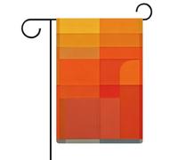 Drapeau abstrait orange et gris, 32,6 x 47,8 cm, drapeau de bienvenue double face, bannière verticale de jardin de printemps pour décoration rustique saisonnière extérieure de maison