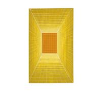 Drapeau abstrait simple et minimaliste jaune à grille carrée pour maison, 91 x 152 cm, bannière de vœux avec œillets, décoration d'intérieur ou d'extérieur