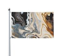 Drapeau abstrait texture encre marbre 0,9 x 1,5 m pour extérieur et intérieur, printemps, été, automne, hiver, drapeau de jardin avec œillets double face pour décorations de cour