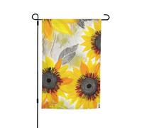 Drapeau abstrait tournesols de jardin 30,5 x 45,7 cm pour printemps, été, automne, hiver, drapeaux saisonniers double face, bannière extérieure et intérieure pour décoration de maison