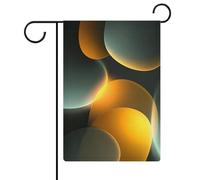 Drapeau abstrait trois grandes formes douces et lumineuses en toile de jute double face 30,5 x 45,7 cm