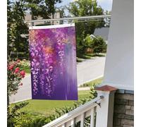 Drapeau abstrait violet pleureur 61 x 91 cm pour extérieur et intérieur - Drapeaux de jardin avec œillets verticaux double face pour décorations de cour