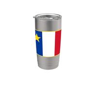 Drapeau acadien des Acadiens Gobelet isotherme en acier inoxydable double paroi