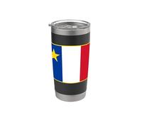 Drapeau acadien des Acadiens Gobelet isotherme en acier inoxydable double paroi