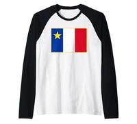 Drapeau acadien des Acadiens Manche Raglan