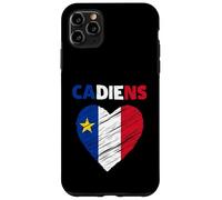 Drapeau acadien en forme de cœur gribouillé - Fiers patrimoine acadien français Coque pour iPhone 11 Pro Max