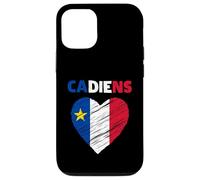 Drapeau acadien en forme de cœur gribouillé - Fiers patrimoine acadien français Coque pour iPhone 12/12 Pro