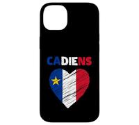 Drapeau acadien en forme de cœur gribouillé - Fiers patrimoine acadien français Coque pour iPhone 14 Plus