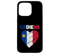 Drapeau acadien en forme de cœur gribouillé - Fiers patrimoine acadien français Coque pour iPhone 15 Pro Max