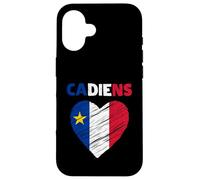 Drapeau acadien en forme de cœur gribouillé - Fiers patrimoine acadien français Coque pour iPhone 16
