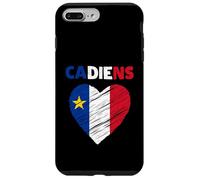 Drapeau acadien en forme de cœur gribouillé - Fiers patrimoine acadien français Coque pour iPhone 7 Plus/8 Plus
