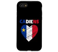 Drapeau acadien en forme de cœur gribouillé - Fiers patrimoine acadien français Coque pour iPhone SE (2020) / 7 / 8