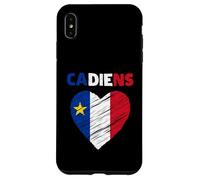 Drapeau acadien en forme de cœur gribouillé - Fiers patrimoine acadien français Coque pour iPhone XS Max