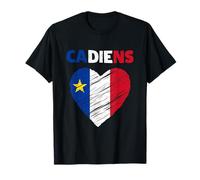 Drapeau acadien en forme de cœur gribouillé - Fiers patrimoine acadien français T-Shirt