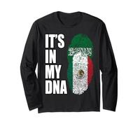 Drapeau ADN Vintage de l'Arabie Saoudite et du Mexique Manche Longue