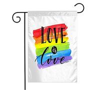 Drapeau Affiche « Is Love », Inscription Lgbt, Slogan De La Fierté, Peinture Contre Des Panneaux, Symboles, Divers Renforcé Avec Bannière, Pour D'Intérieur, Les Défilés, 30x45cm