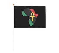 Drapeau africain Ankh coloré double face à agiter à la main, 5,5 x 8,2 pouces