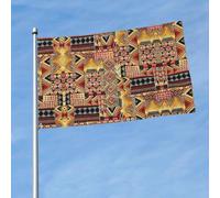 Drapeau africain en textile imprimé patchwork vibrant pour extérieur, 9,1 x 1,5 m, design audacieux, pour défilé, événement, cour, terrasse et maison
