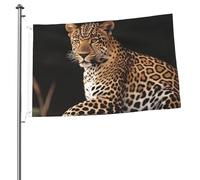 Drapeau africain léopard sur rocher 6,1 x 91 cm - Impression double face - Drapeau de jardin pour l'extérieur - Bannière cadeau avec œillets - Toile de fond pour photo pour intérieur et extérieur