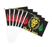 Drapeau africain Roi du Lion Juda Rasta Rastafari Jamaïque Reggae Noir Drapeau de sport résistant à la décoloration pour terrasse extérieure - Drapeaux décoratifs à main résistants aux intempéries sur