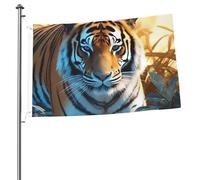 Drapeau africain tigre 6 x 0,9 m avec impression double face pour l'extérieur, les vacances, bannière cadeau avec œillets, toile de fond pour photo pour décoration intérieure et extérieure