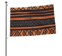 Drapeau africain tribal en tissu de boue 61 x 0,9 m avec impression double face pour extérieur, vacances, bannière cadeau avec œillets pour décoration intérieure et extérieure