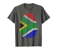 Drapeau Afrique du Sud ADN Empreinte Digitale Patrimoine Ancestry T-Shirt