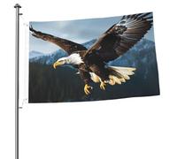Drapeau aigle à la chasse 61 x 91 cm avec impression double face pour l'extérieur, les vacances, bannière cadeau avec œillets, toile de fond pour photo pour décoration intérieure et extérieure