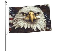 Drapeau aigle à tête blanche 61 x 91 cm - Impression double face - Drapeau de jardin pour l'extérieur - Bannière cadeau avec œillets - Toile de fond pour photo pour décoration intérieure et extérieure