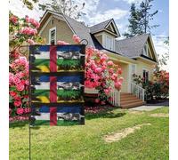 Drapeau Aigle d'Afrique centrale double face 28 x 40 pouces Décoration extérieure