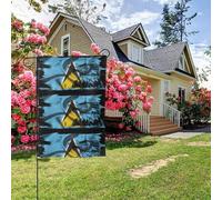 Drapeau aigle de Sainte-Lucie double face 28 x 40 pouces, décoration extérieure pour jardin