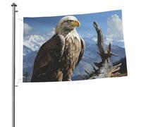 Drapeau aigle solitaire de 61 x 91 cm - Double face - Avec œillets en laiton - Ne se décolore pas - Décoration d'intérieur ou d'extérieur